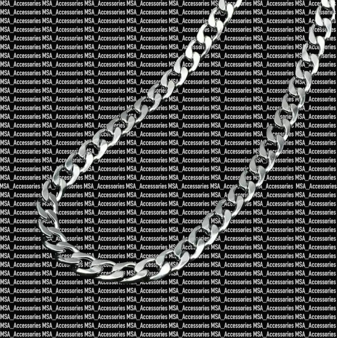 Cuban Silver Stainless Steel Chain 8mm
