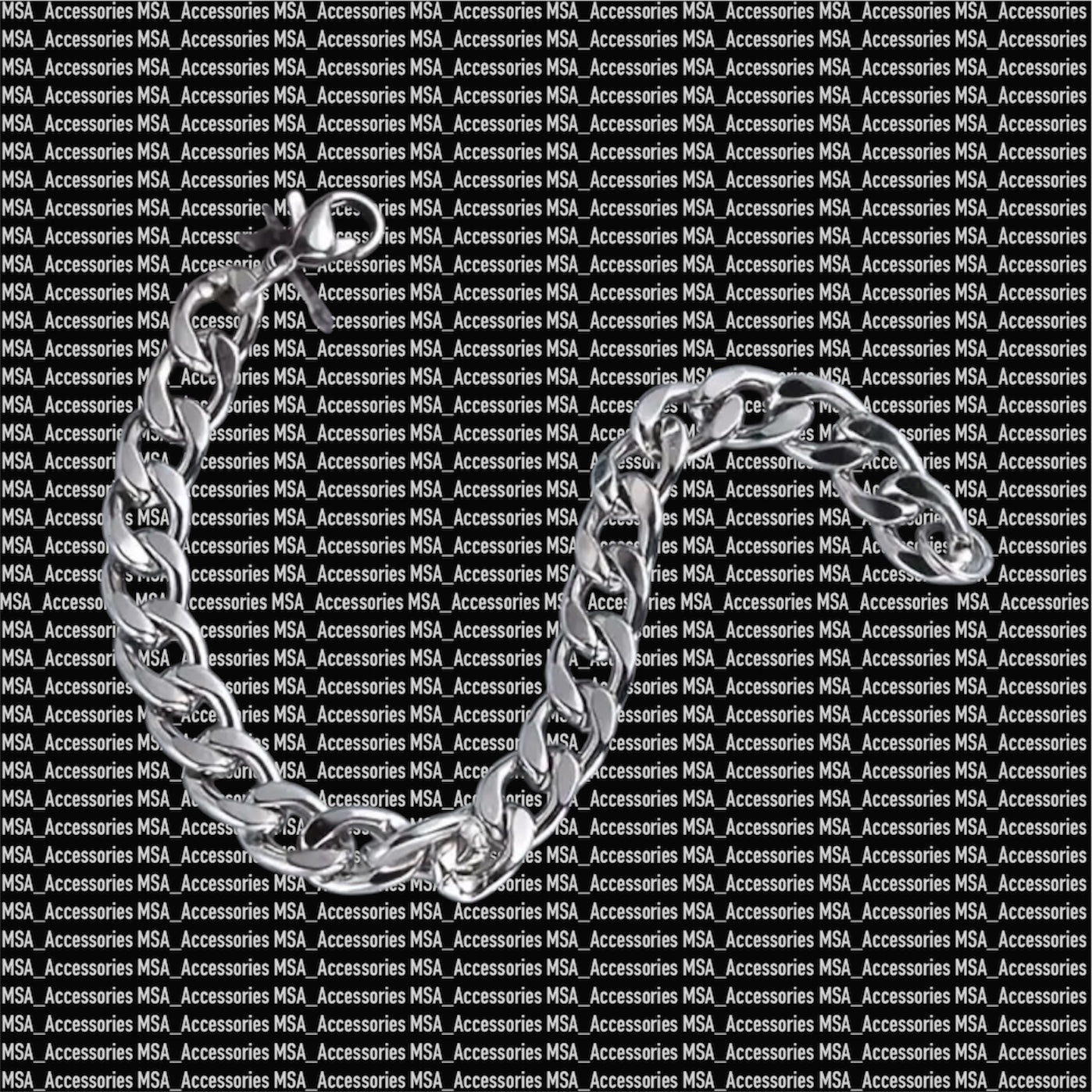 Silver Cuban Stainless Steel Bracelet 8mm