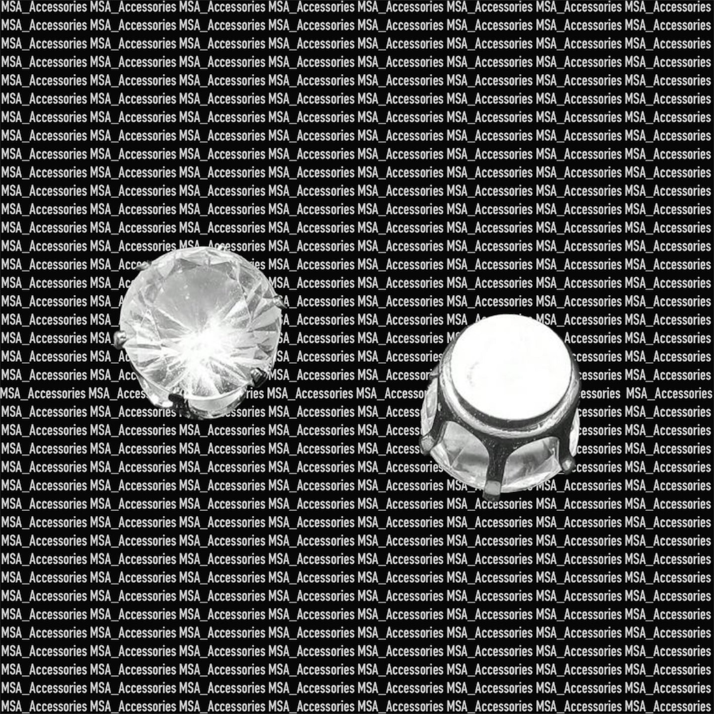 Magnetic Earring Silver Diamond